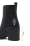 Women's Black Zippered Thick Heeled Leather Boots 25Wfd512018 - 2