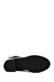 Women's Black Zippered Thick Heeled Leather Boots 25Wfd414118 - 6