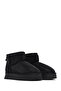 Women's Black Thick Soled Stone Leather Teddy Boots 25Wfd4922Ts - 5
