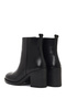 Women's Black Zippered Thick Heeled Leather Boots 25Wfd512018 - 7