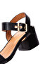 Women's Black Ankle Strap Short Thick Heeled Shoes Sandals 25Sfe461918 - 8