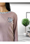 Love Dream Heart Patterned Cotton Women's Pajama Set (G.Kurusu) Brown m - 5