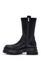 Women's Black Zippered Thick Soled Leather Boots 25Wfd182418 - 5