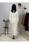 Long Sleeve Turtleneck Belt Detailed Knitwear Relaxed Fit Dress - 4