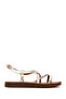 Women's Gold Knitted Detailed Sandals 25Sfe 461114