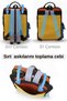 4012 Blue Yellow Daily Postman Small Backpack with Cross Shoulder Strap 14 Inch Laptop Cotton Gabardine Bag - 6