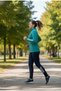 Women's Zippered Diving Scuba Fabric Leggings Top Sports Tracksuit Set - 2