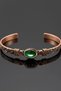 Men's Copper Bracelet Natural Green Agate Stone Women's Handcuff Bracelet - 4
