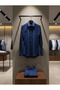 Men's Regular Long Sleeve Dotted Cotton Satin Shirt - 5