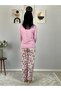 Women's Fashion Love Patterned Pajama Set (Pink) - 6
