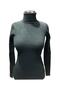 Women's Dark Green Color Turtleneck Sweater - 5
