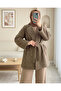 Lined Single Button Belted Beard Cap - Caramel - 2