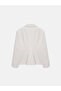 60774 Fitted Cut Padded Blazer-Ecru - 6