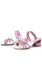 Judy Pink Silver Stone Girls' Heeled Slippers Shoes - 6