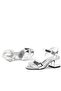 Pony Silver Mirrored Thick Heeled Girls' Evening Dress Shoes - 7