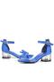 Jessie Cobalt Blue Satin Ribbon Girls' Heeled Shoes - 7
