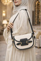 Trendy Model Women's Shoulder Bag with Straw Leather Handles - 6