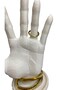 Bagette Ring with Zircon Stone Gold Steel Adjustable - 6