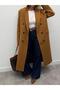 Women's Premium Shoulder Pad Piece Armonde Tan Coat - 5