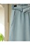 Elastic Waist Belted Jeans with Pockets - Ice Blue - 6