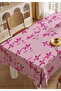 Pink Floral Kitchen Dining Tablecloth Living Room Table Cover
