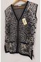 Women's Knitwear Mother's Pocket Side Slit Buttoned Leopard Patterned Vest - 2