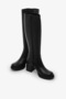 Black Genuine Leather Yandn Zippered Heeled Long Women's Boots - 5