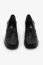 Black Patent Leather Genuine Leather Thick Heeled Women's Loafer Shoes - 4