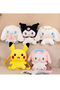 Poke Plush Bag Children's Backpack with Zipper and Adjustable Strap, Yellow, 42X24 cm - 3