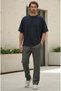 Smoked Baggy Wide Leg Elastic Waist Pocket Detailed Pique Trousers - 4
