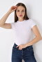 Women's White Short Sleeve Crew Neck Body