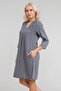 Women's Pocketed 3/4 Sleeve Non-Shrink Front Corded Fabric Cotton Fabric Combination Cotton Woven Fabric Mythical Dress Ant - 3