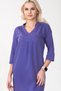 Women's Pocketed 3/4 Sleeve Non-Stretching Shoulder Gathered A-Line Cotton Woven Fabric Legendary Dress Cobalt Blue 3/4 Sleeve - 6