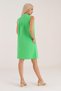 Women's Green Color Pocketed Linen Look Cotton Dress - 6