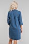 Women's Pocketed 3/4 Sleeve Non-Stretch Front Corded Fabric Cotton Fabric Combination Cotton Woven Fabric Legendary Dress - 5