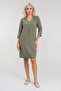 Women's Pocketed 3/4 Sleeve Non-Stretch Front Corded Fabric Cotton Fabric Combination Cotton Woven Fabric Legendary Dress Angle