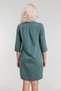 Women's 3/4 Sleeve Shrink-Resistant Shoulder Gathered A-Line Pleated Cotton Woven Fabric Legendary Dress Dark Khaki - 6