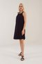Women's Black Color Halter Neck Pocket Cotton Dress - 2