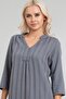 Women's Pocketed 3/4 Sleeve Non-Shrink Front Corded Fabric Cotton Fabric Combination Cotton Woven Fabric Mythical Dress Ant - 6