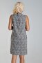 Women's Printed pocketed linen-look woven cotton dress - black geometric pattern - 5