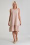 Women's Striped Trim Hem Drawstring Pocket Sleeveless Cotton Woven Dress