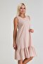 Women's Striped Trim Hem Drawstring Pocket Sleeveless Cotton Woven Dress - 4