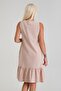 Women's Striped Trim Hem Drawstring Pocket Sleeveless Cotton Woven Dress - 5