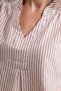 Women's Striped Pocket Linen Look Woven Cotton Dress Orange Ecru Striped - 7