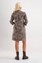 Pocketed washed cotton Stretch Fabric dress - black and beige patterned - 6