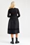 Bold&Young Women's Floral Patterned Skirt with Pockets and Gathered Hem Stretch Fabric Cotton Dress Black - 5