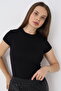 Women's Black Short Sleeve Crew Neck Body