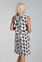 Women's Printed Pocket Linen Look Woven Cotton Dress Black Floral Pattern - 5