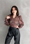 Women's Princess Long Sleeve Court Collar Leopard Print Blouse Coffee - 5