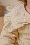 Bow Detailed Bag Detailed Muslin Baby Girl Dress for Eid Festival - Cream - 5